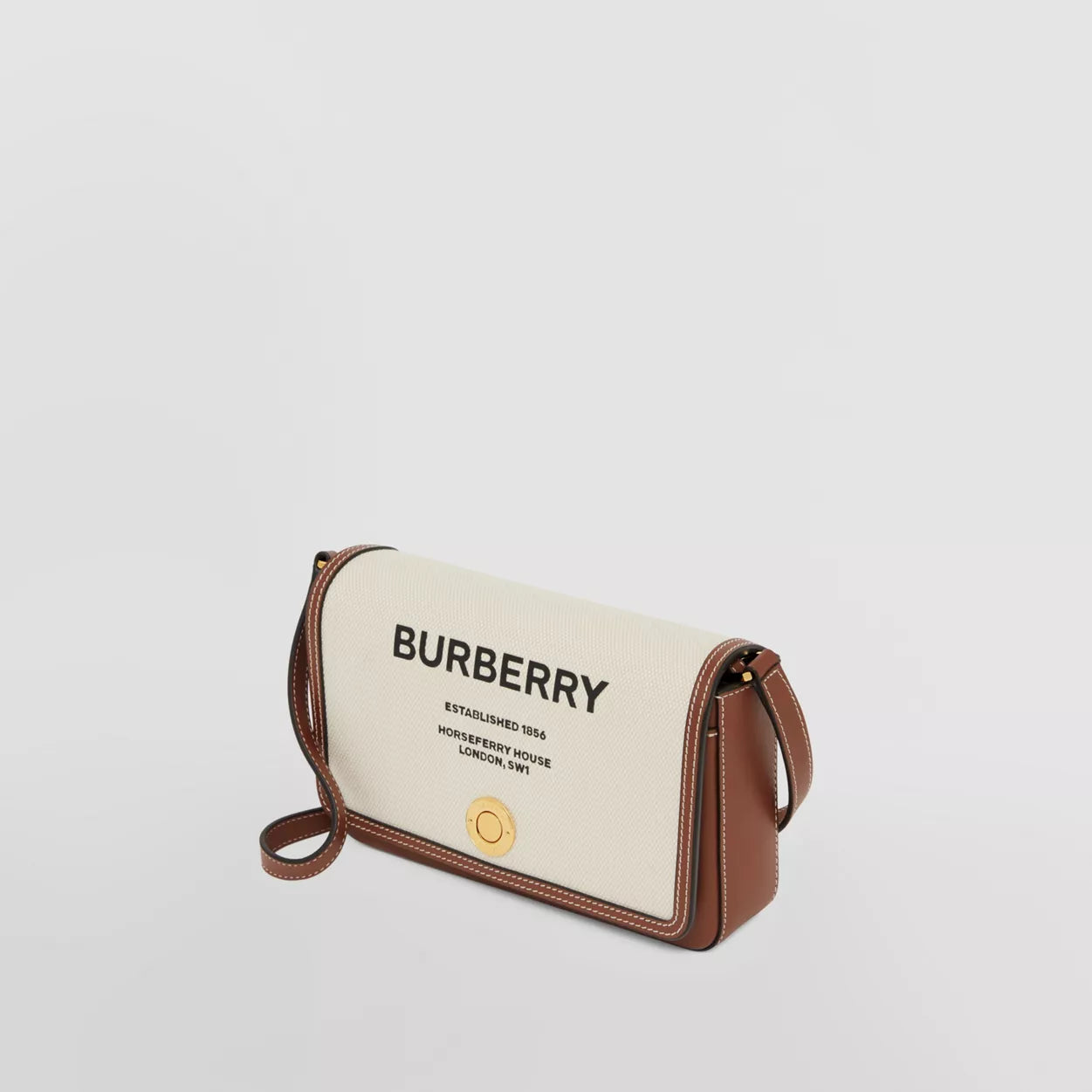 Horseferry Print Canvas and Leather Mini Note Bag