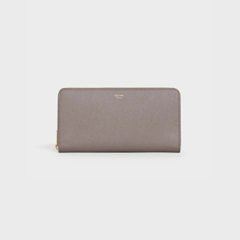 LARGE ZIPPED WALLET IN GRAINED CALFSKIN PEBBLE