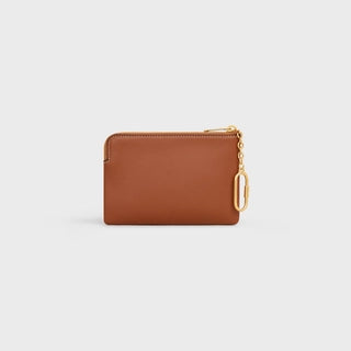 COIN & CARD POUCH CUIR TRIOMPHE IN SMOOTH CALFSKIN TAN