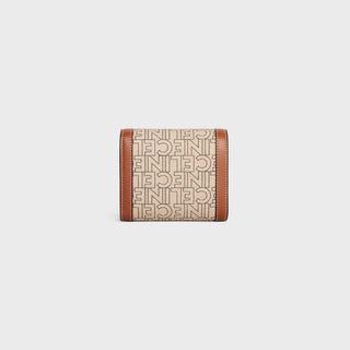 SMALL WALLET TRIOMPHE IN TEXTILE CELINE ALL OVER PRINT NATURAL / TAN