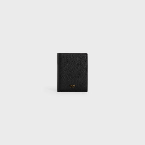 COMPACT WALLET IN GRAINED CALFSKIN BLACK