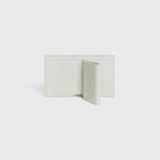 SMALL STRAP WALLET ESSENTIALS IN BICOLOUR GRAINED CALFSKIN JADE / CHALK