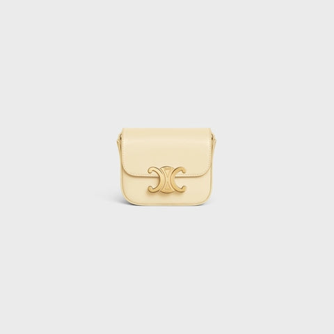 MINI TRIOMPHE IN SHINY CALFSKIN SOFT YELLOW