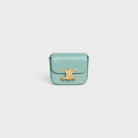 MINI TRIOMPHE IN SHINY CALFSKIN ICE MINT