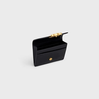 CARD HOLDER TRIOMPHE IN SHINY CALFSKIN BLACK