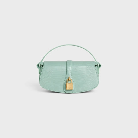 CLUTCH ON STRAP TABOU IN LIZARD VERT DE GRIS