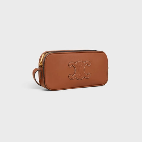 MINI CAMERA SHOULDER BAG CUIR TRIOMPHE IN SMOOTH CALFSKIN TAN