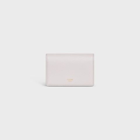 BUSINESS CARD HOLDER IN GRAINED CALFSKIN CHALK