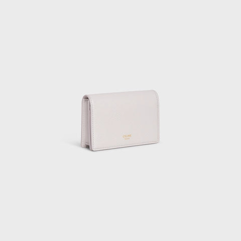 BUSINESS CARD HOLDER IN GRAINED CALFSKIN CHALK