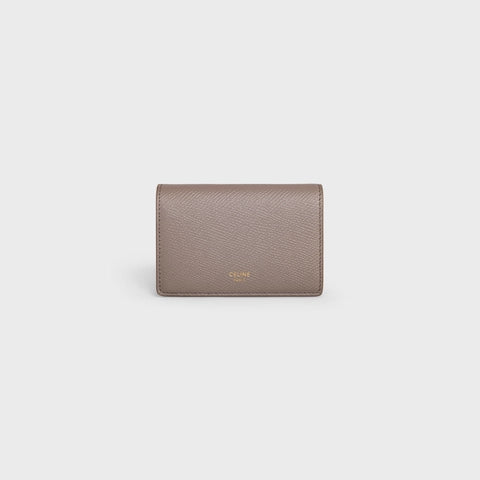 BUSINESS CARD HOLDER IN GRAINED CALFSKIN PEBBLE