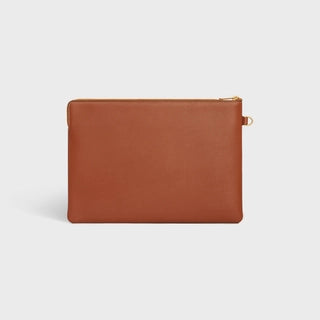 SMALL POUCH WITH STRAP CUIR TRIOMPHE IN SMOOTH CALFSKIN TAN