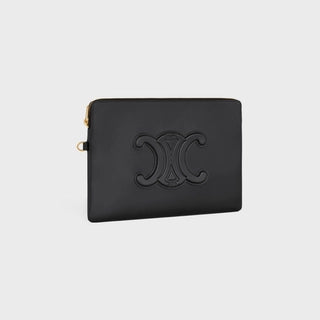 SMALL POUCH WITH STRAP CUIR TRIOMPHE IN SMOOTH CALFSKIN BLACK