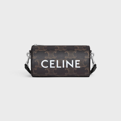 CYLINDER BAG IN TRIOMPHE CANVAS XL WITH CELINE PRINT BLACK