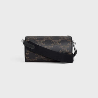 CYLINDER BAG IN TRIOMPHE CANVAS XL WITH CELINE PRINT BLACK