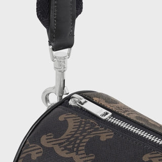 CYLINDER BAG IN TRIOMPHE CANVAS XL WITH CELINE PRINT BLACK