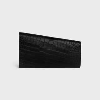 ASYMETRIC CLUTCH IN CROCODILE BLACK