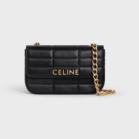 CHAIN SHOULDER BAG MATELASSE MONOCHROME CELINE IN QUILTED GOATSKIN