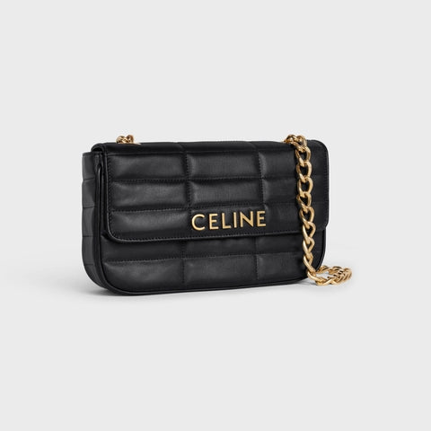 CHAIN SHOULDER BAG MATELASSE MONOCHROME CELINE IN QUILTED GOATSKIN