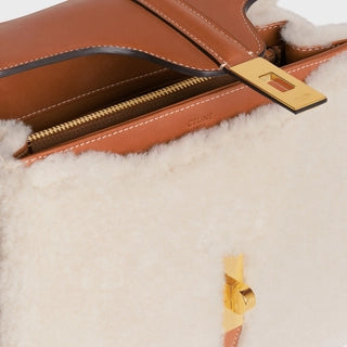 SMALL 16 BAG IN SHEARLING AND NATURAL CALFSKIN NATURAL / TAN