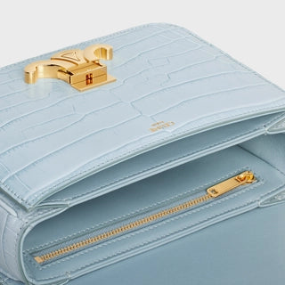 TEEN TRIOMPHE BAG IN CROCODILE ICE BLUE