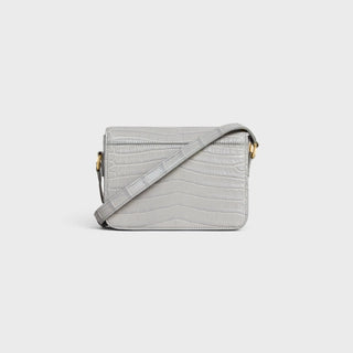 TEEN TRIOMPHE BAG IN CROCODILE PALE GREY