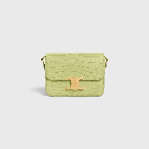 TEEN TRIOMPHE BAG IN CROCODILE LIGHT JADE