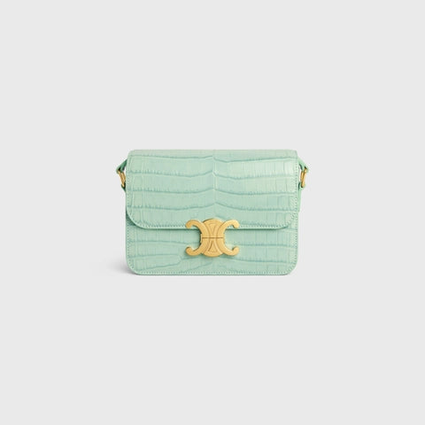 TEEN TRIOMPHE BAG IN CROCODILE VERT DE GRIS