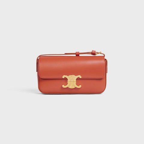 SHOULDER BAG TRIOMPHE IN SHINY CALFSKIN CORNELIAN