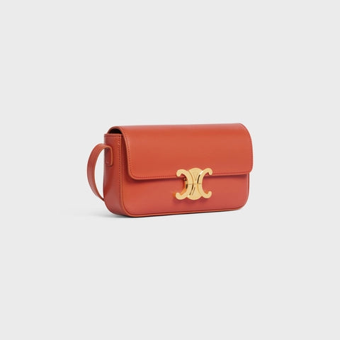 SHOULDER BAG TRIOMPHE IN SHINY CALFSKIN CORNELIAN