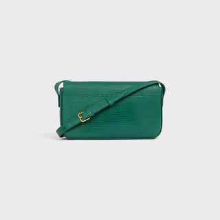 SHOULDER BAG TRIOMPHE IN LIZARD PINE GREEN