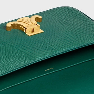 SHOULDER BAG TRIOMPHE IN LIZARD PINE GREEN