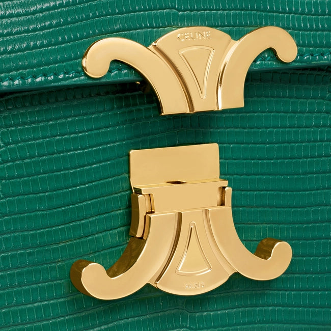 SHOULDER BAG TRIOMPHE IN LIZARD PINE GREEN