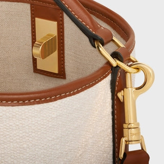 BUCKET 16 BAG IN TEXTILE WITH CELINE JACQUARD NATURAL / TAN