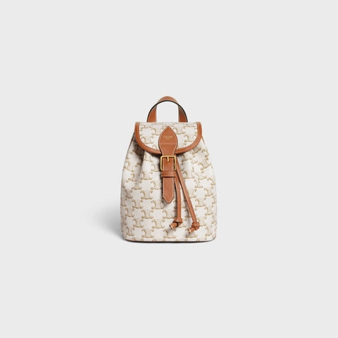 MINI BACKPACK FOLCO IN TRIOMPHE CANVAS AND CALFSKIN