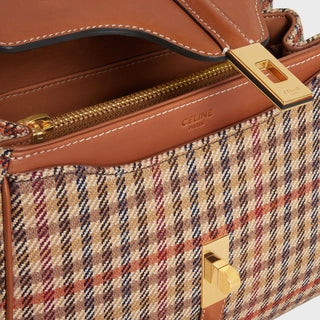 MINI 16 IN TWEED AND NATURAL CALFSKIN MULTICOLOR