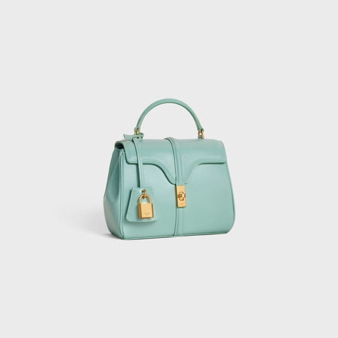 MINI 16 IN SATINATED CALFSKIN ICE MINT