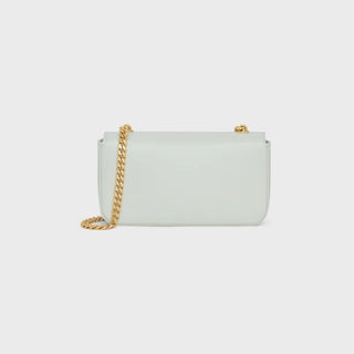 CHAIN SHOULDER BAG TRIOMPHE IN SHINY CALFSKIN JADE