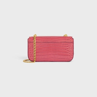 CHAIN SHOULDER BAG TRIOMPHE IN CROCODILE LIPSTICK