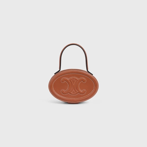 OVAL MINAUDIERE CUIR TRIOMPHE