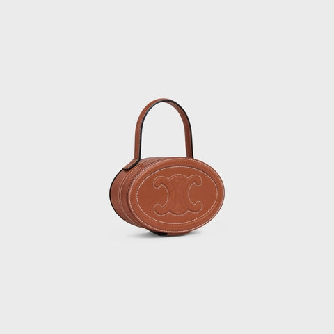 OVAL MINAUDIERE CUIR TRIOMPHE