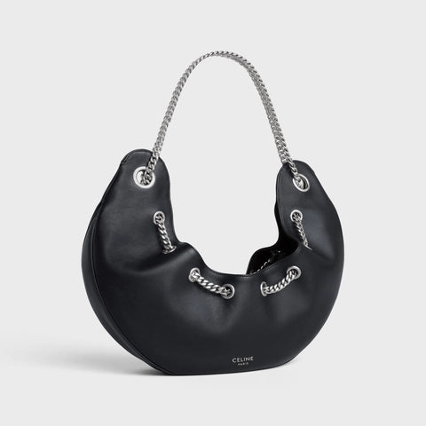 LARGE AVA CHAIN IN SMOOTH CALFSKIN BLACK