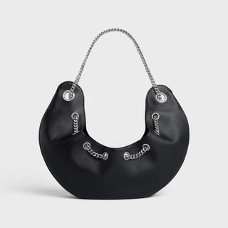 LARGE AVA CHAIN IN SMOOTH CALFSKIN BLACK