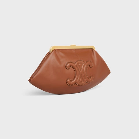 POUCH CUIR TRIOMPHE IN SMOOTH LAMBSKIN TAN