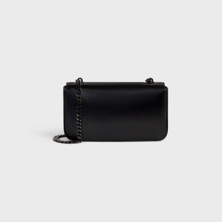 CHAIN SHOULDER BAG CUIR TRIOMPHE IN SHINY CALFSKIN BLACK / BLACK