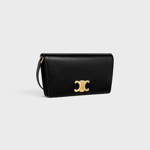 TRAPEZE TRIOMPHE BAG IN SHINY CALFSKIN BLACK