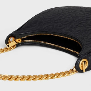 MEDIUM AVA CHAIN IN QUILTED TRIOMPHE LAMBSKIN BLACK