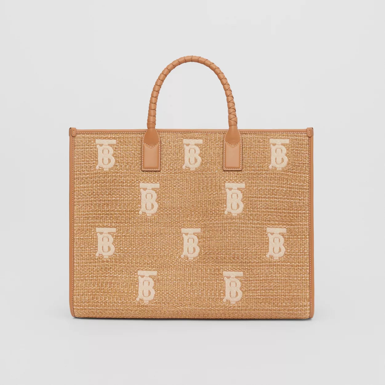 Monogram Raffia-effect Large Freya Tote