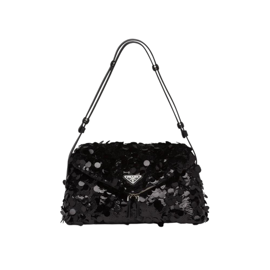 Sequined and leather Prada Signaux bag