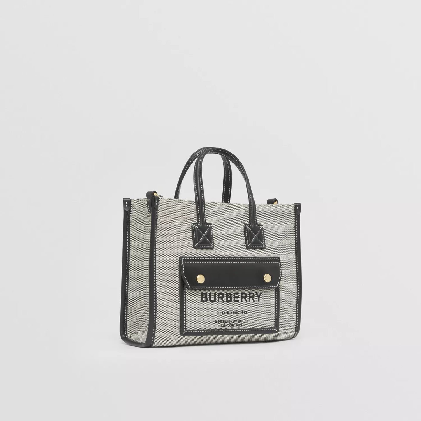 Mini Two-tone Canvas and Leather Freya Tote