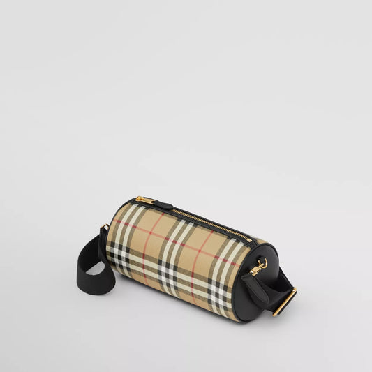 Vintage Check Barrel Bag